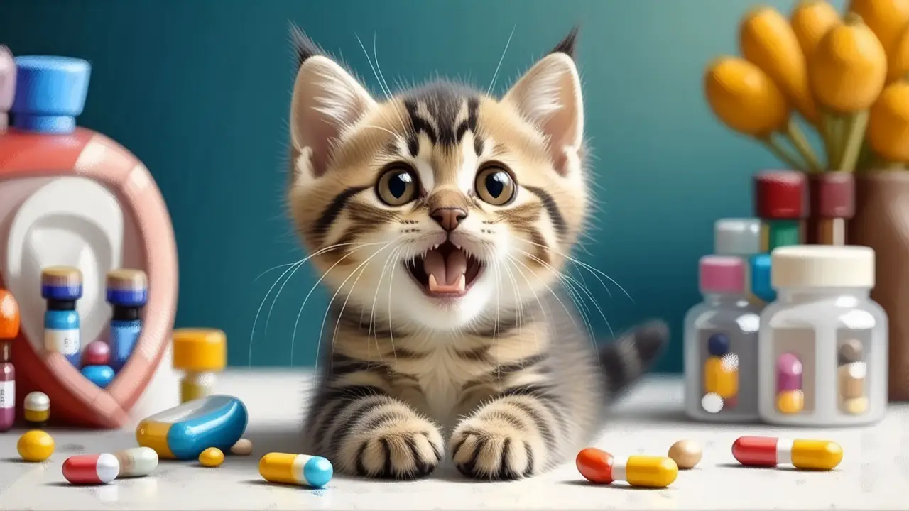 Gatito sano y feliz en portada