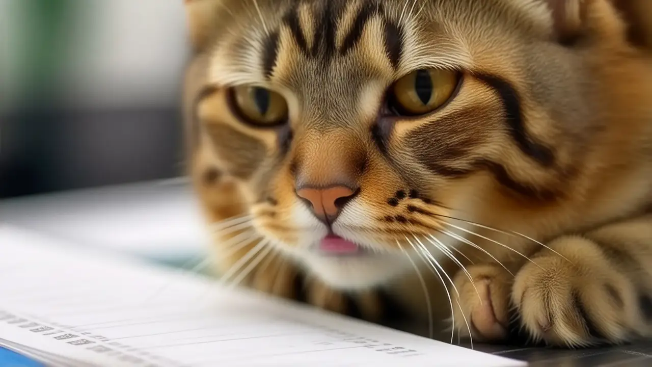 Gatos pálidos, veterinario y dueño preocupados