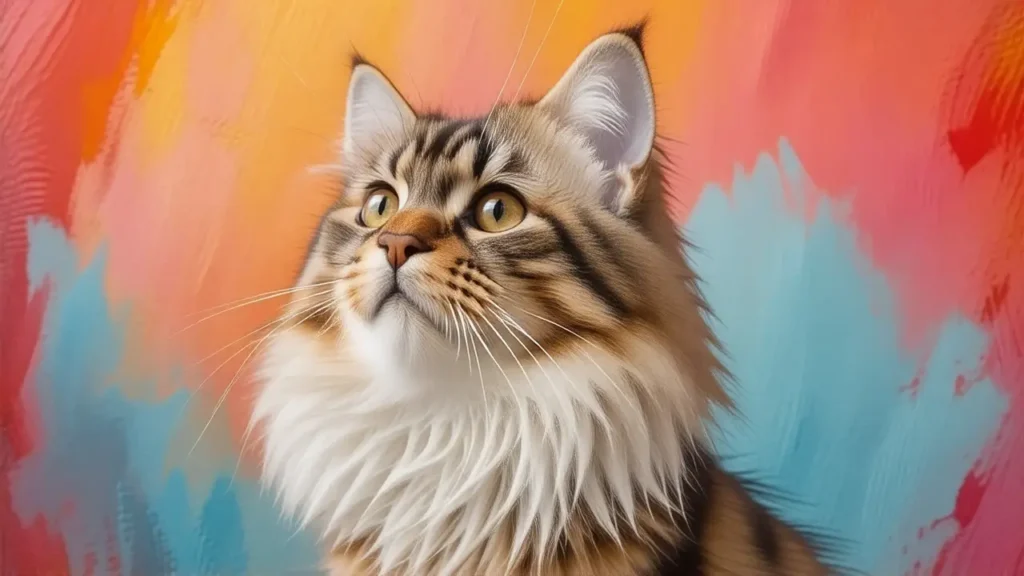 Retrato felino vibrante para portada de libro