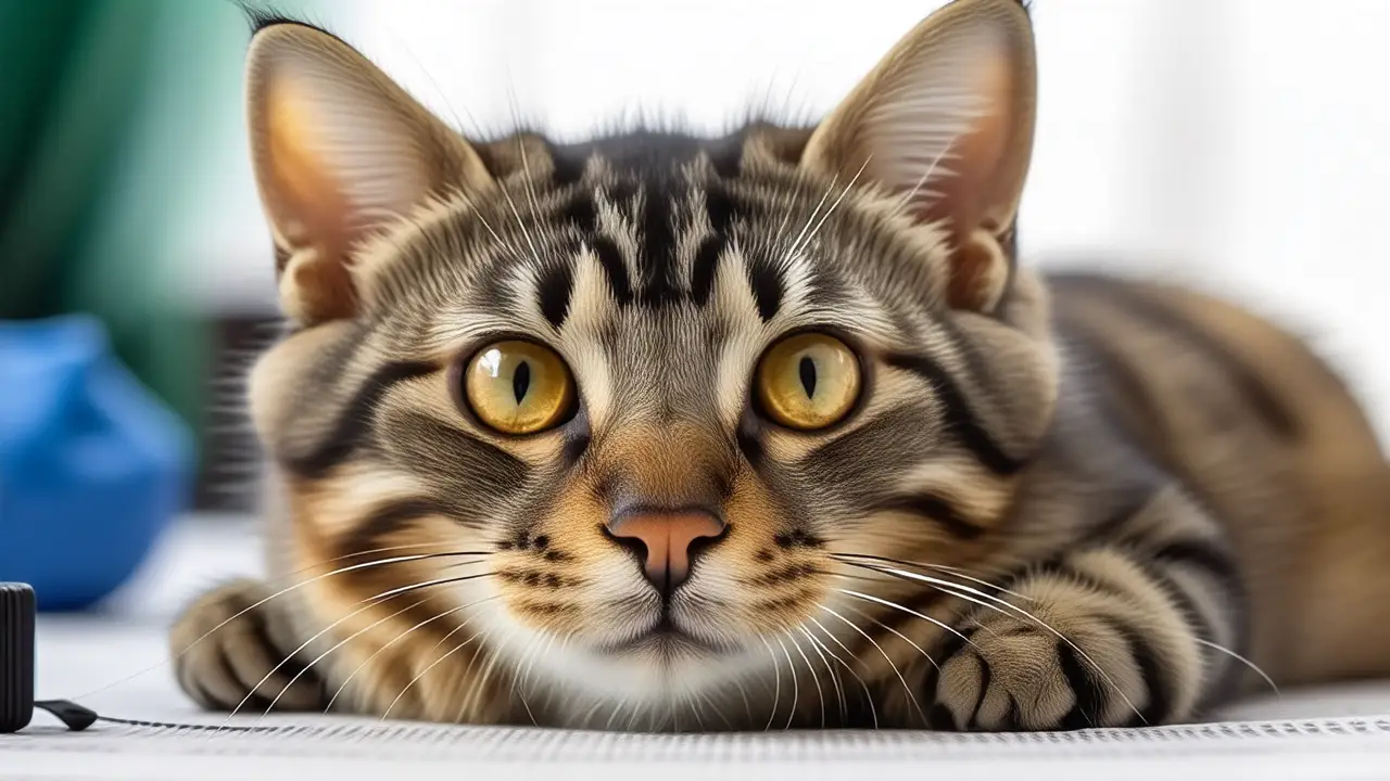 Gato enfermo con ictericia, en revisión veterinaria