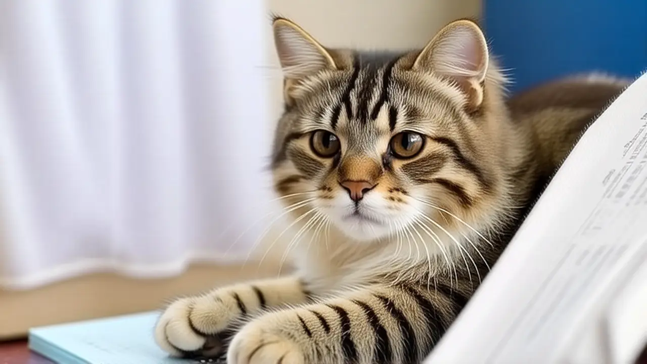 Gato se recupera tras cirugía veterinaria