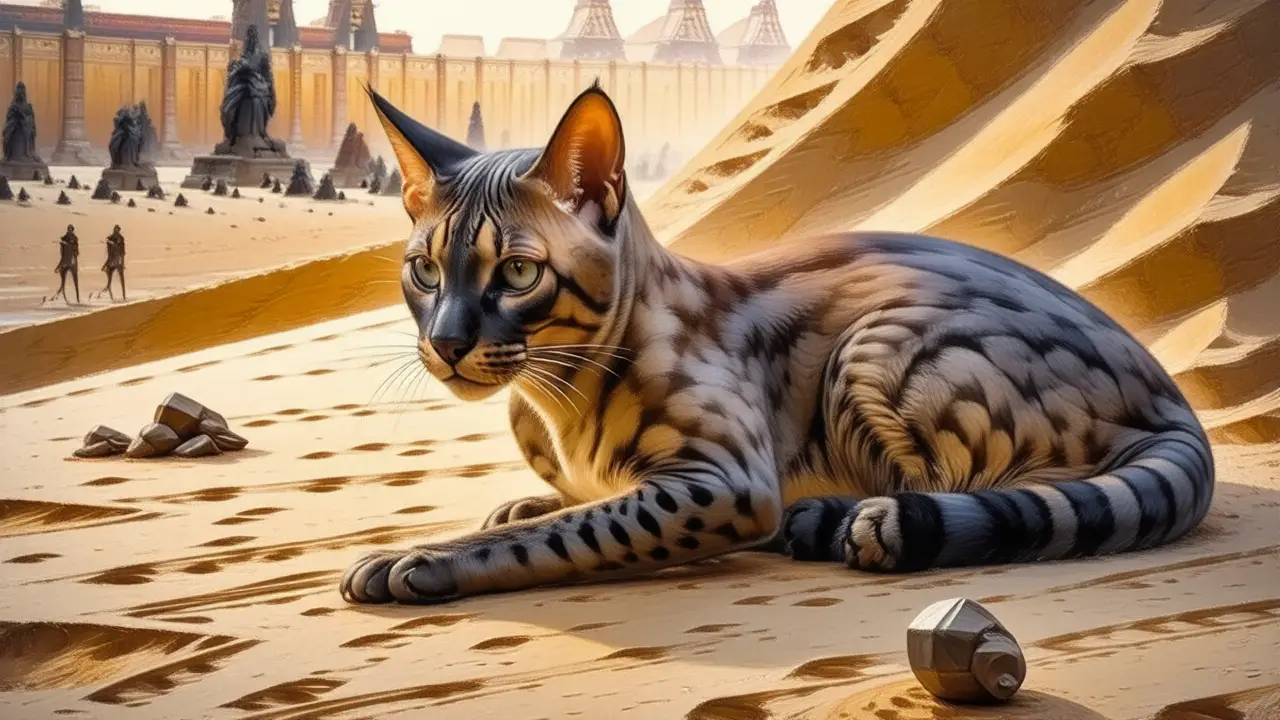 Gatos egipcios y misterio en el desierto